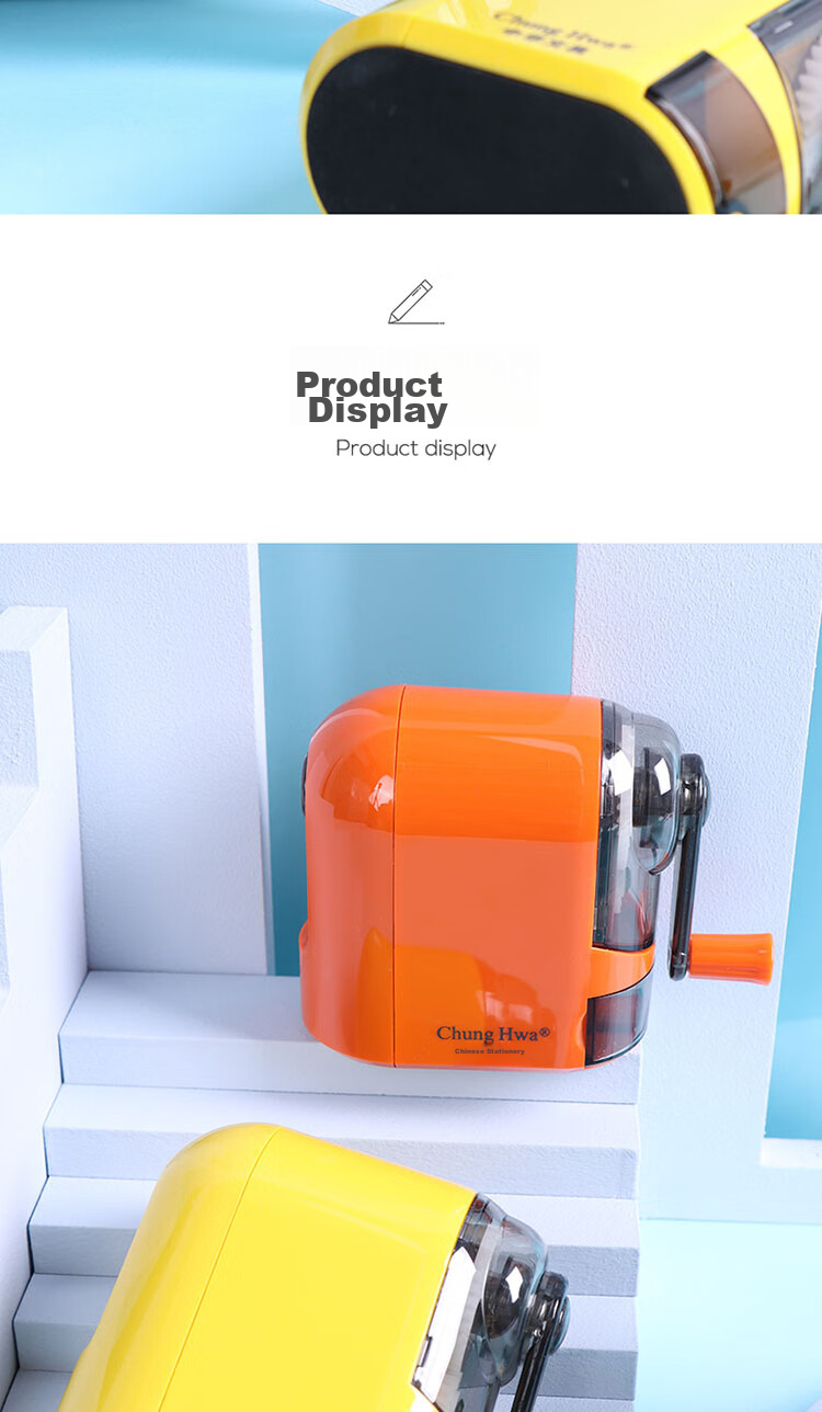 Zhonghua [Popular Product] H1002 Student Stationery Pencil Sharpener/rotary Pencil Sharpener/automatic Pencil Sharpener/Lemon Yellow 6