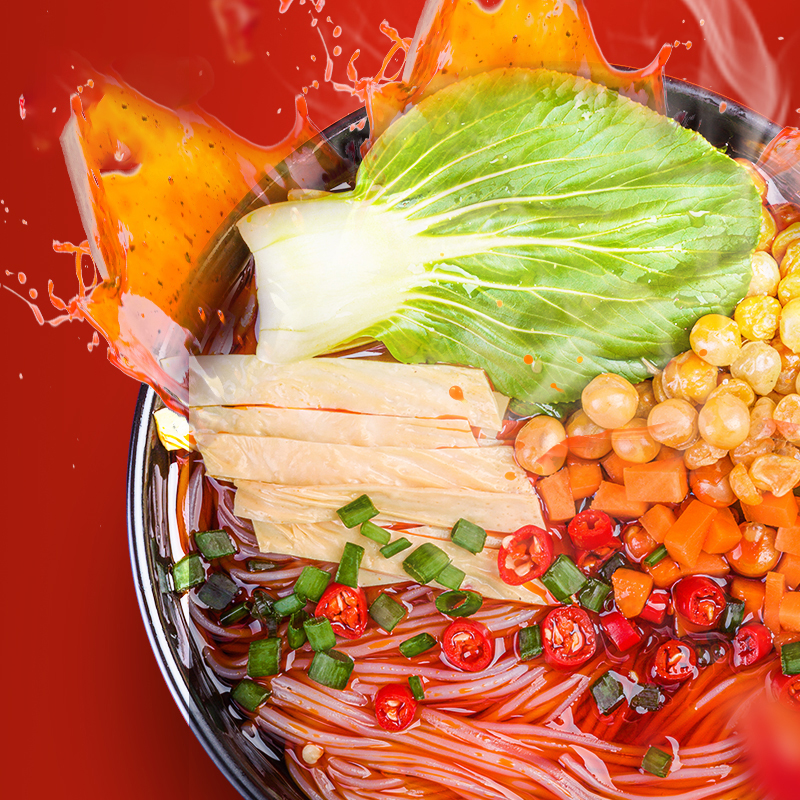 阿宽有料酸辣粉粉丝130g*6桶装方便面速食泡面 非油炸四川特产