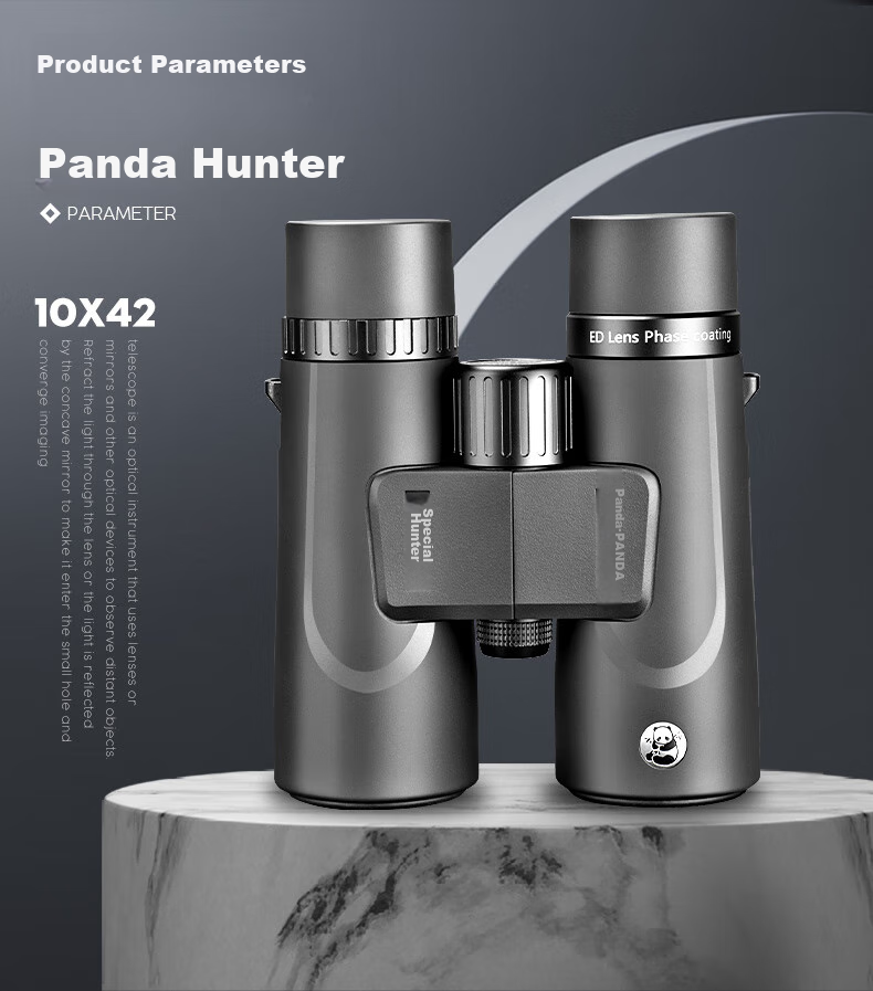 Panda Binoculars, High-Definition, High-Magnification, Professional-Grade, Military-Grade Magnesium Alloy, Low-Light Night Vision, ED Coated, Nitrogen-Filled, Waterproof, 10×42 22