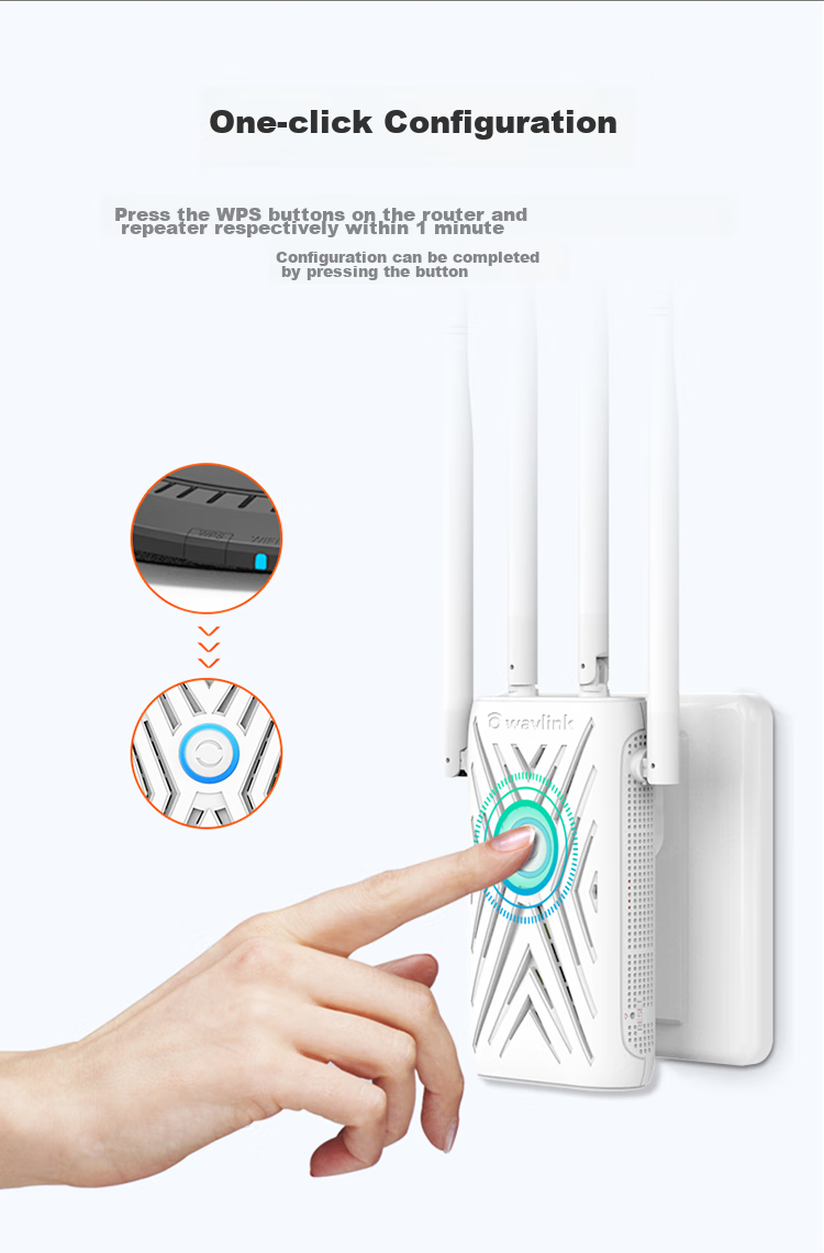 Wavlink 1200M Dual-Band WiFi Signal Amplifier, 5G Wireless Extender Repeater, Home Router Wireless Signal Booster, Amplifier AERIAL K 14