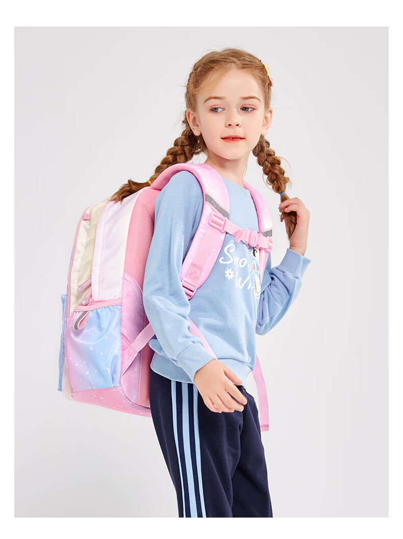 Disney Elementary School Backpack for Boys And Girls Grades 3-6, Water-Resistant, Antibacterial, Lightweight Schoolbag SM11913 Pink 12