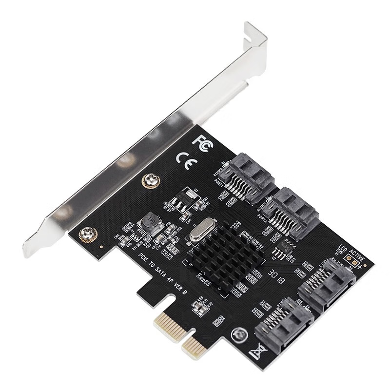 MOGE Desktop PCIE to 4-Port SATA 3.0 Hard Drive Expansion Card NAS Synology Hard Drive Card Windows/Linux Plug-And System Boot MC26921