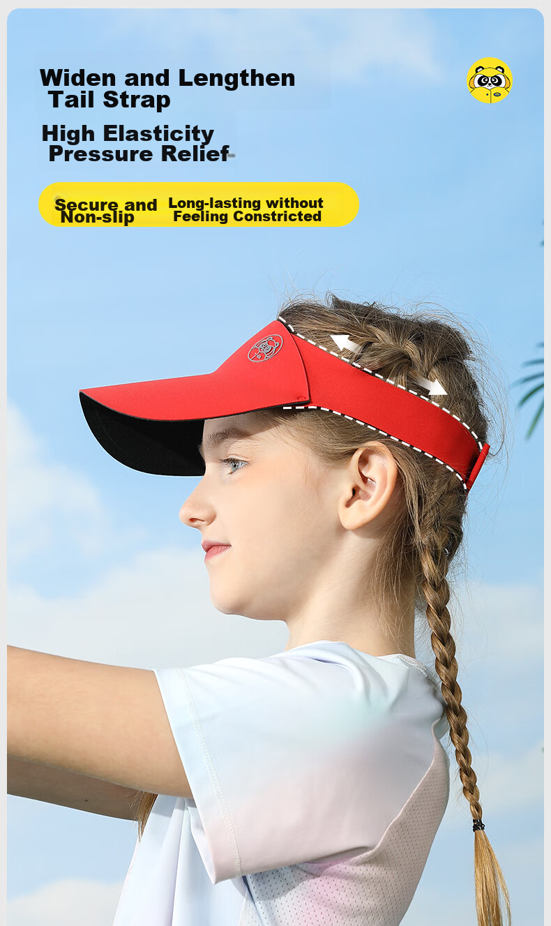 Moremerry Children's Sun Protection Hat, Visor Sun Hat, Face-Covering, Windproof, UV-Resistant, Baseball Cap for Boys And Girls, Sea Salt Blue 7