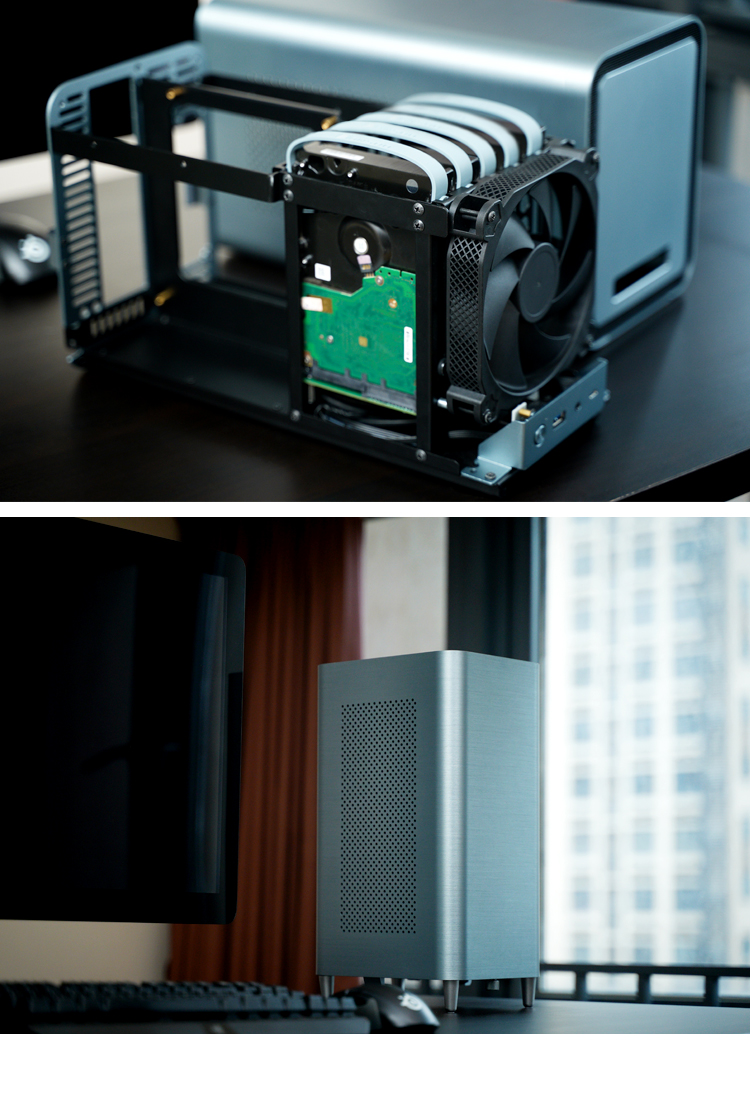 JONSBO N3 Black NAS Case (ITX Motherboard, Aluminum Shell, SFX Power Supply Position, Upper And Lower Compartment Structure, 8+1 Hard Drive Bays, Built-In 100mm*2 Fans) 20