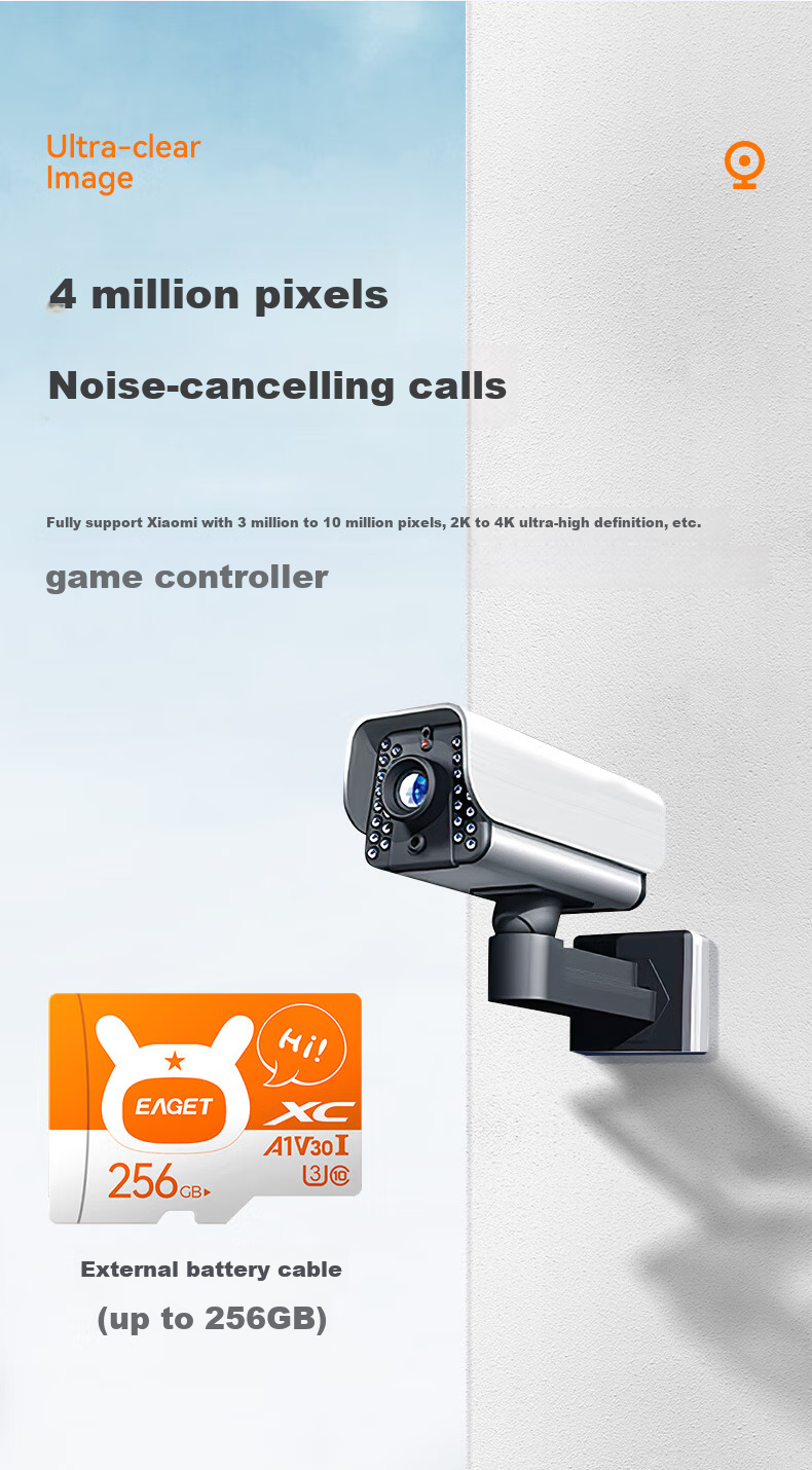 EAGET 256GB TF (MicroSD) Memory Card A1 U3 V30 C10 Dash Cam & Compatible with Xiaomi Surveillance Camera Memory Card, Upgraded Durable 5