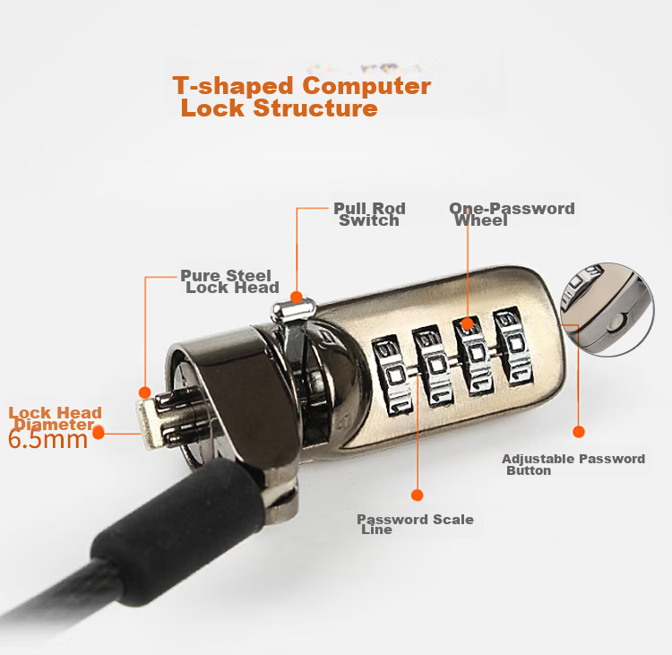 NVV Laptop Lock, Suitable for HP Nano And Lenovo Laptops with Small 6*2.5mm Holes, Anti-Theft Lock, Security Password Lock NL-13 8