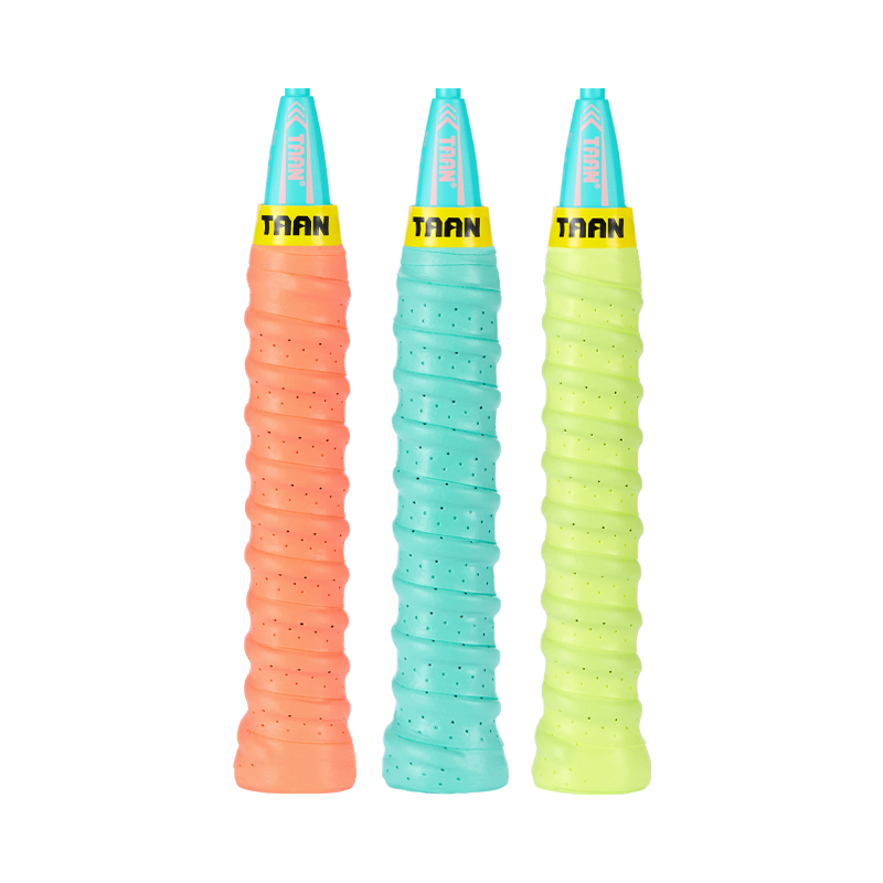 Taan Badminton Grip Tape with Keel Holes, Sweat-Absorbing, Non-Slip, Wear-Resistant Handle Tape, Pack of Three TWQ3T