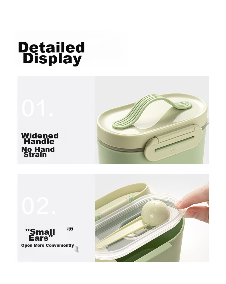 LOCK&LOCK Portable Milk Powder Container, Large Capacity Milk Powder Box, Portable Travel Dispenser Box, Rice Cereal Sealed Storage Container, Snack Storage Jar 10