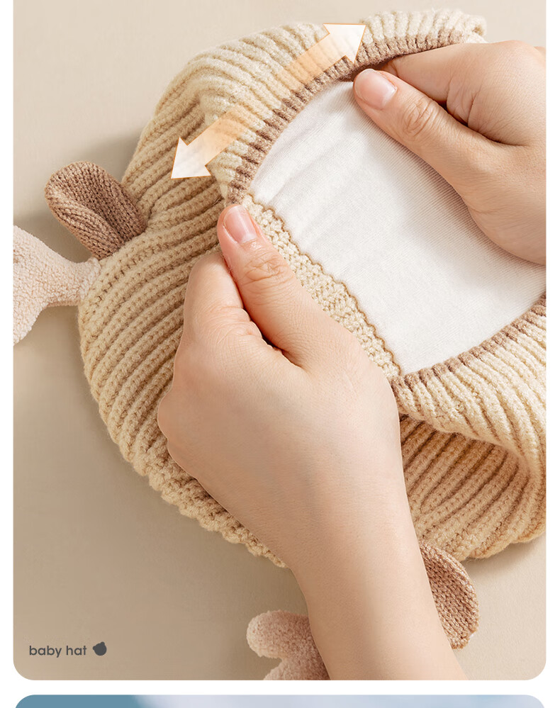 Betis Baby Hat Autumn Winter 2025 New Infant Girls Wool Knit Ear Protection Hat 7