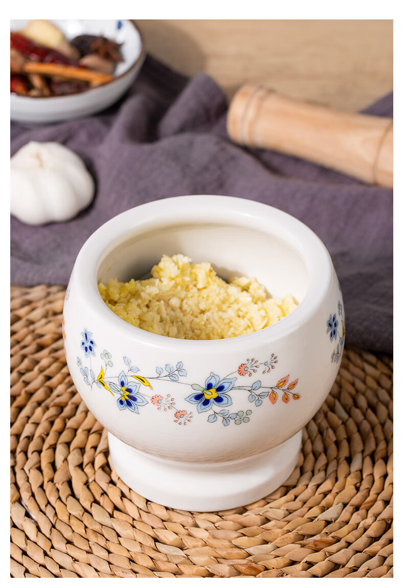 Newair Ceramic Garlic Masher, Manual Home-Use Old-Style Garlic Crusher, Garlic Paste Maker, Stone Mortar for Crushing Garlic And Grinding Herbs 13