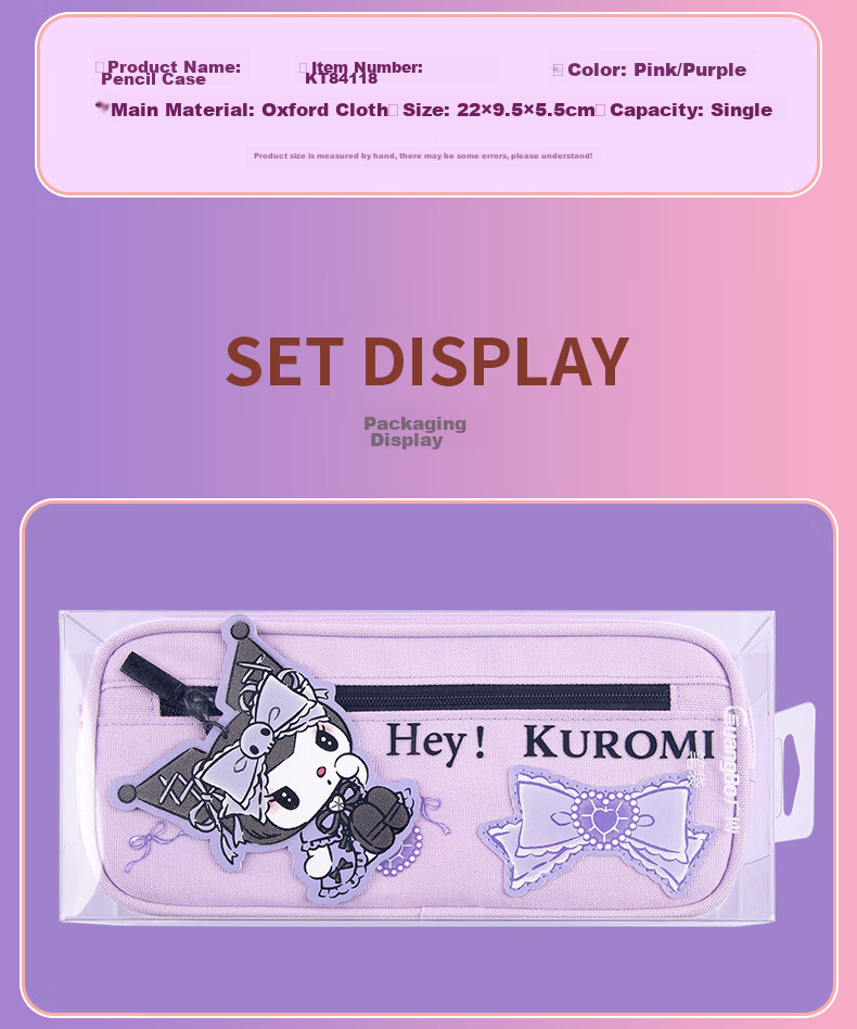 GuangBo Sanrio Collaboration Pencil Case, Large Capacity Stationery Box for Female Students, Multi-Layer Storage Exam Supplies, Birthday Gift, Kuromi, 1 Piece 4