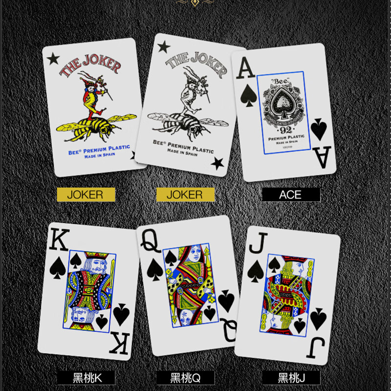 Bee Portable Plastic PVC Waterproof Wide-Format Texas Hold'em Poker Cards, Holiday Gift Box Set of 2 Decks 4