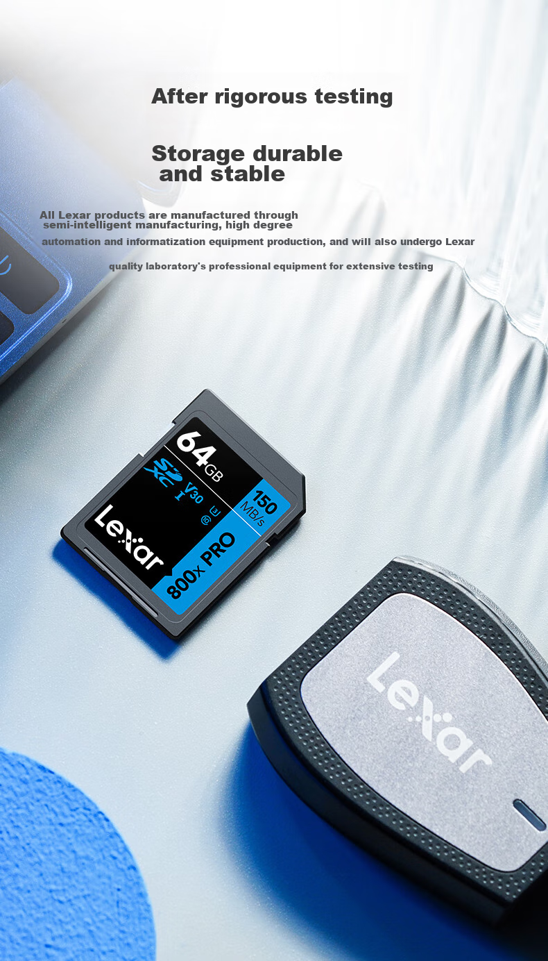 Lexar 64GB SD Memory Card, Read Speed 150MB/s, U3 V30 Entry-Level Camera Memory Card, High-Speed Performance, Capture with Ease (800x PRO) 6