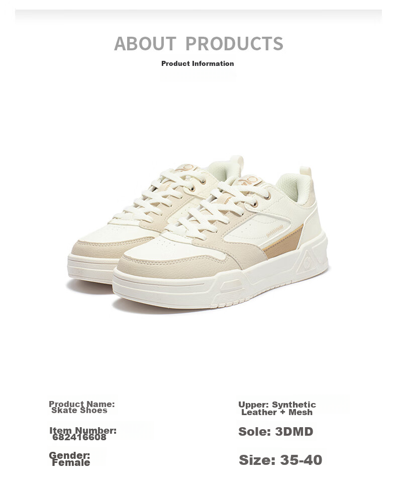 361° Women's Sneakers Soda 3 Spring And Summer Couple Retro Thick-Soled Casual Skateboard Shoes for Women 682516615-4 56