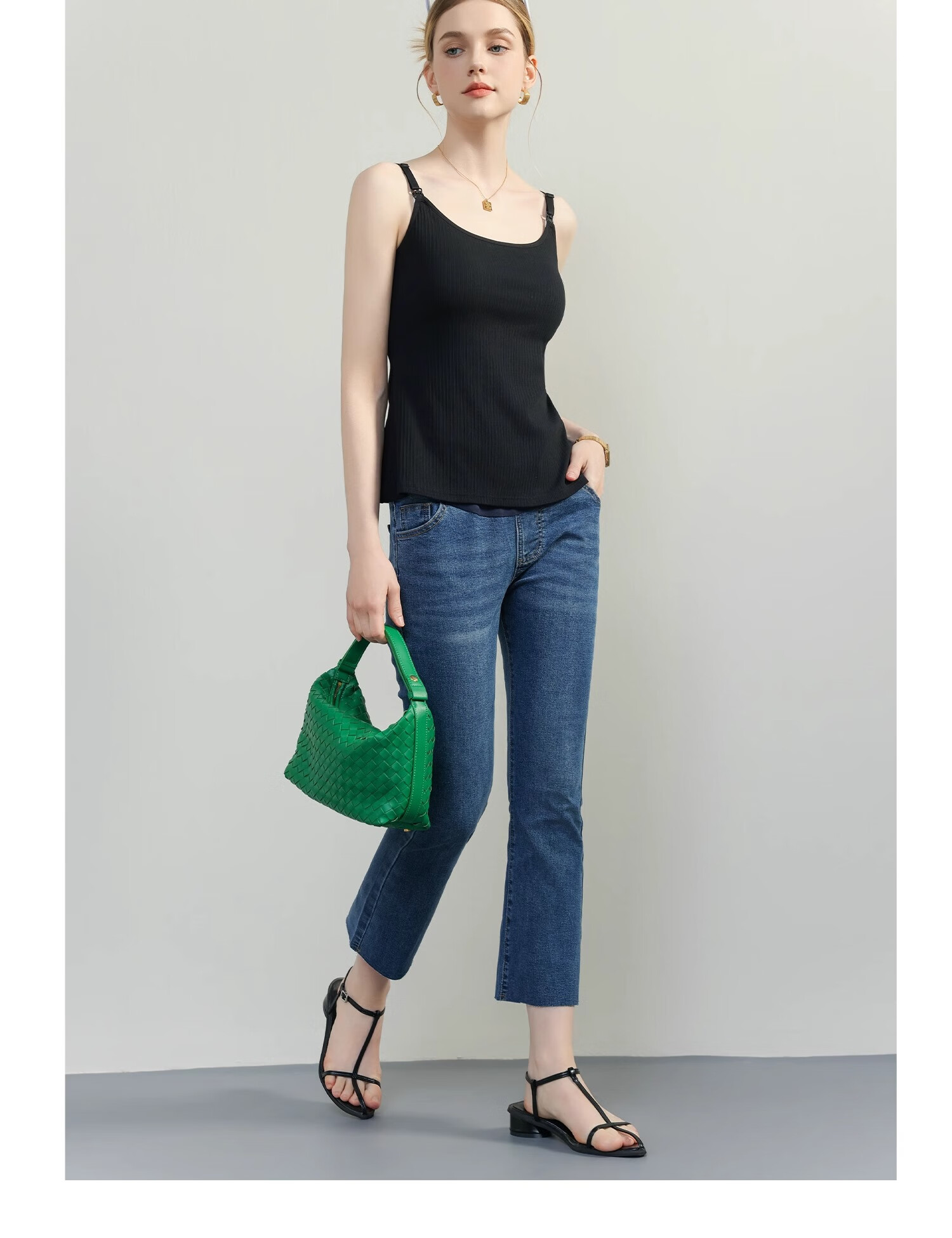 FENYE Fish Tail Nursing Camisole for Spring And Autumn Wear, Can Be Worn As Outerwear with Built-In Pads, No Bra Needed for Going Out Nursing Top, Black XL 25