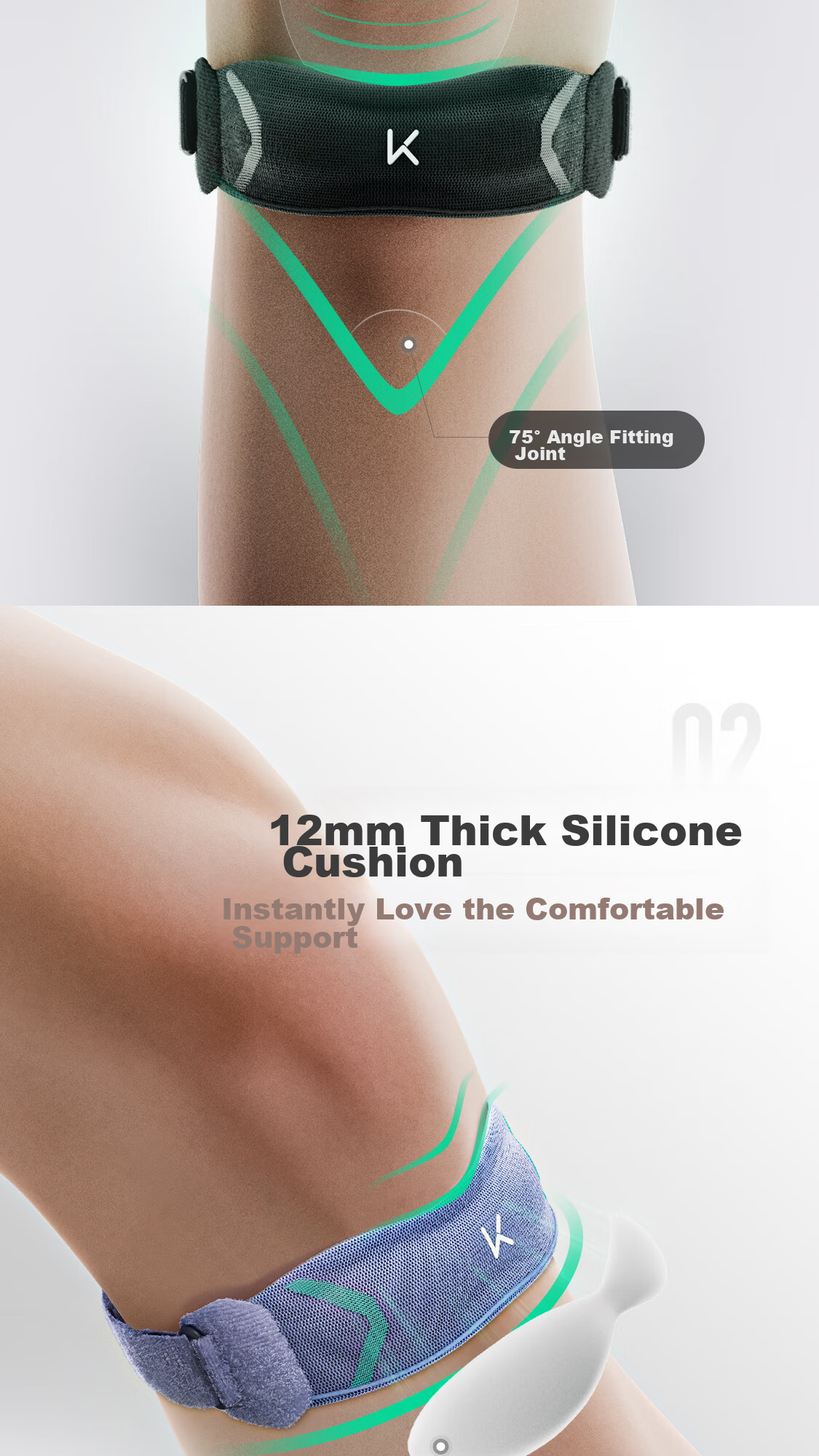Keep Professional Patellar Strap Knee Brace [Two-Pack], for Running, Jump Rope, Hiking, Badminton, Sports, Meniscus Knee Protectio 6
