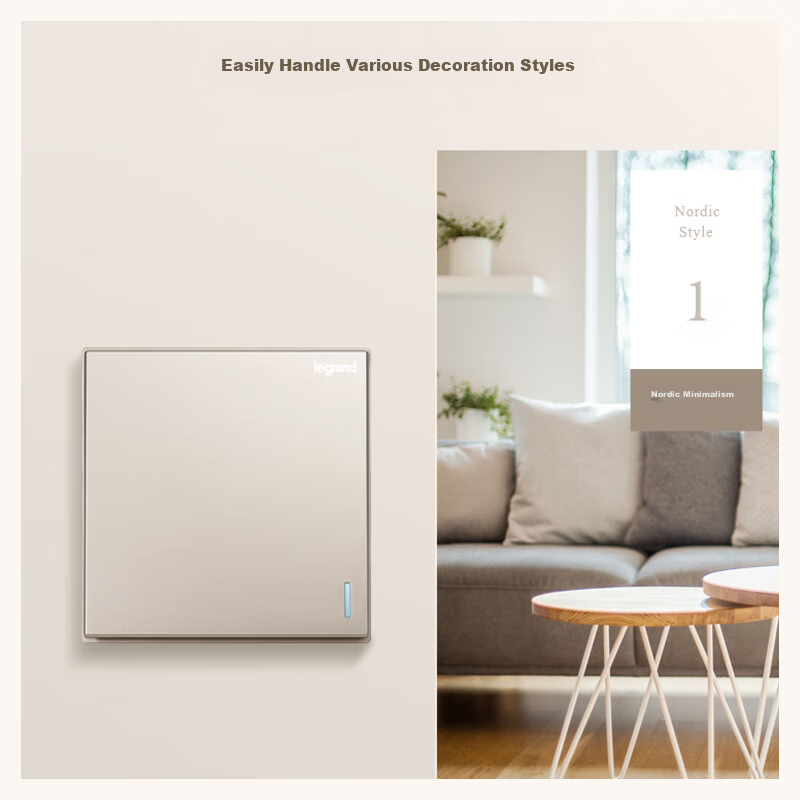 LEGRAND Накладная панель для розеток и выключателей Shidian Milan Gold, без рамки, тип 86, двойной выключатель, одинарное управление