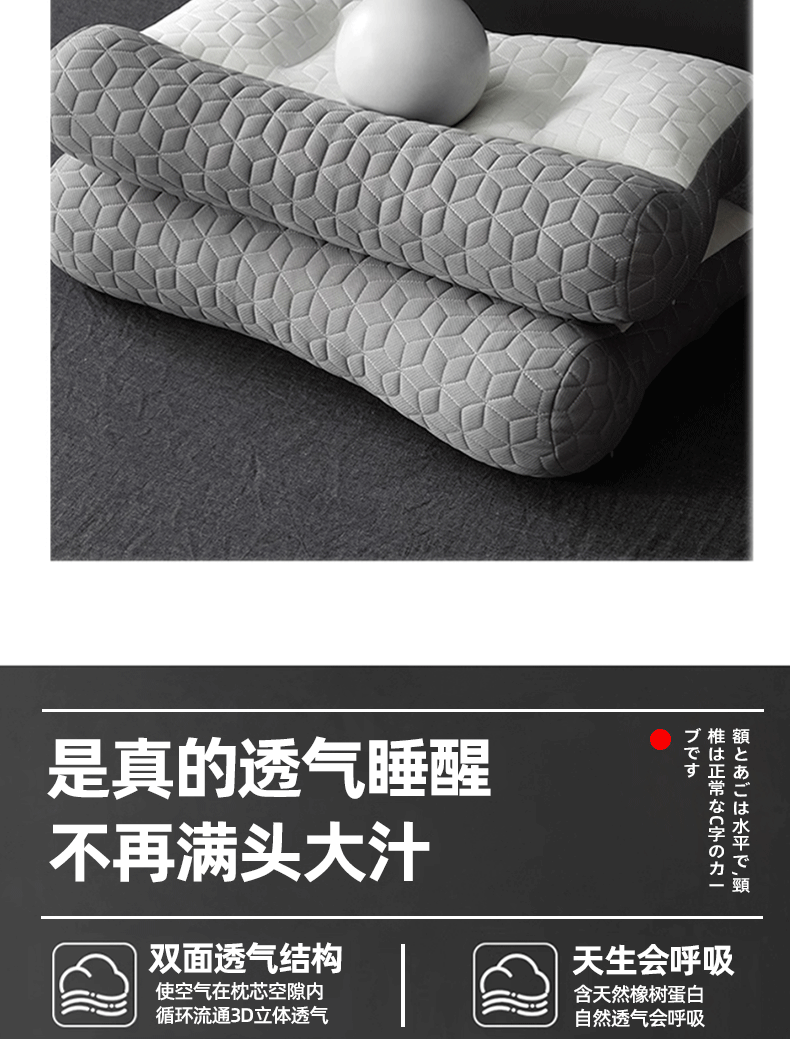 Huadn Cervical Pillow Neck Support Pillow for Cervical Spondylosis Deep Sleep Special Pillow for Students and Adults Summer Single Pillow Core 21