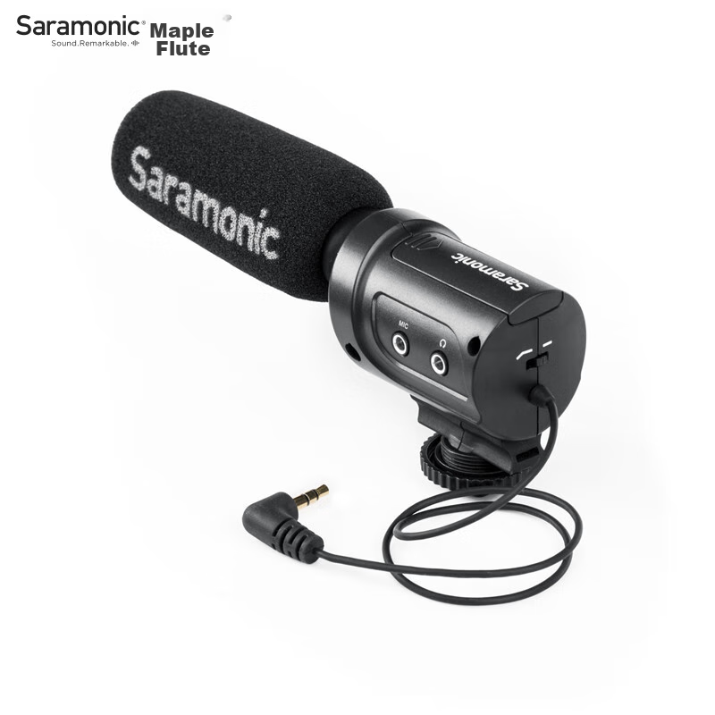 Saramonic SR-M3 Multifunctional Camera Microphone for Mirrorless Sony Cameras, Heart-Shaped Directional Condenser Vlog Video Shooting External Microphone, Lavalier Mic