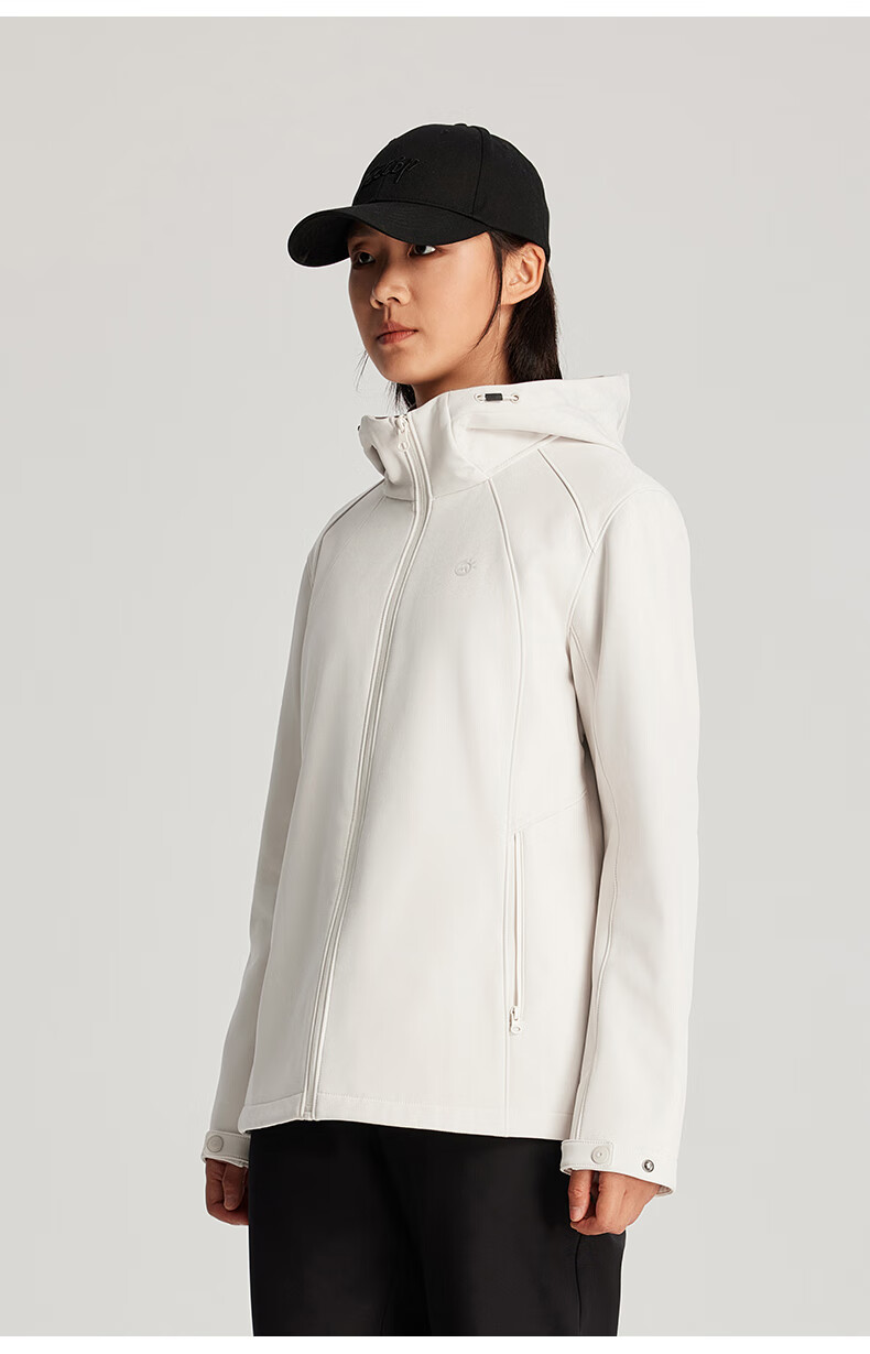 TECTOP Soft Shell Jacket, Fashionable Windproof Breathable Wear-Resistant Coat, Hooded Sports Windbreaker, Cloud Ink Black, M 23