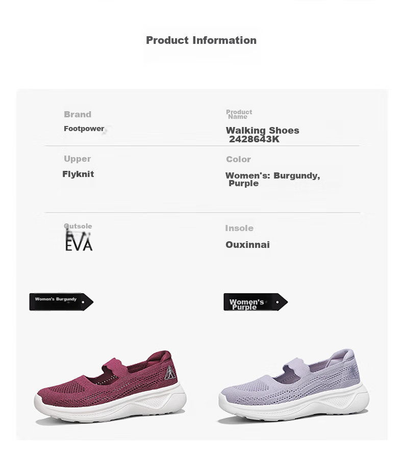 Zulijian Elderly Shoes, Autumn New Style Women's Slip-On Shoes, Mom Shoes, Middle-Aged And Elderly Casual Women's Shoes, 8643K Purple, Size 35 13