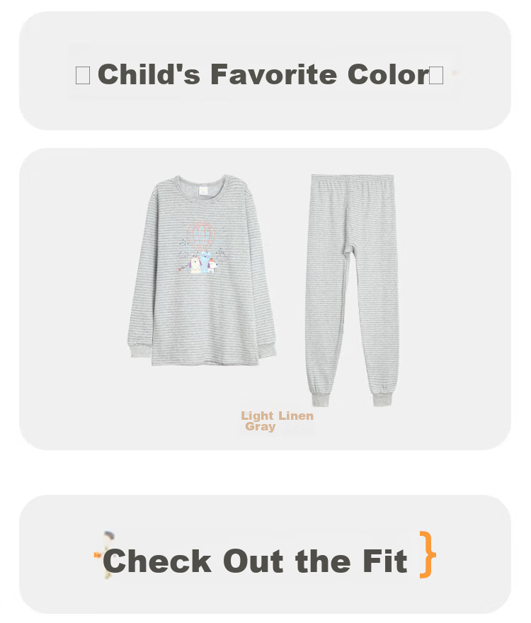 Hodohome Children's Autumn Underwear Set for Boys, Class A Pure Cotton Thin Round Neck Printed Thermal Underwear Set 123 Warm Brown 120 19