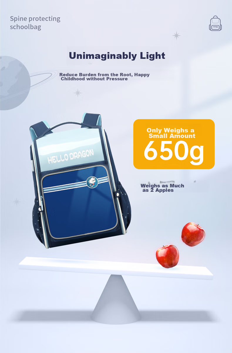 Herder Lightweight Spine-Protecting Backpack for Primary School Students, British Style, for Grades One to Six, Lightweight, Anti-Gravity Elastic Weight-Reducing Backpack 5