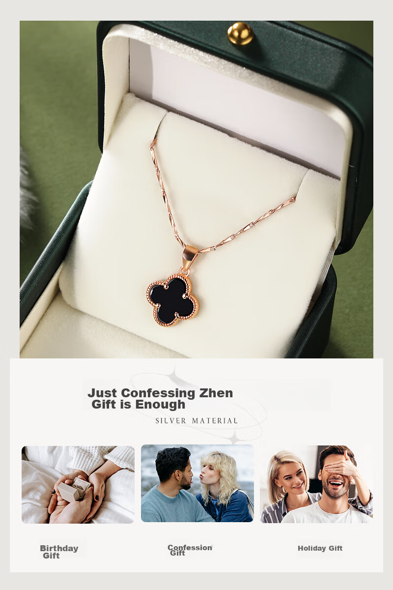 MANHE S999 Sterling Silver Four-Leaf Clover Necklace for Women, 2026 New Light Luxury High-End Birthday Gift for Girlfriend 6