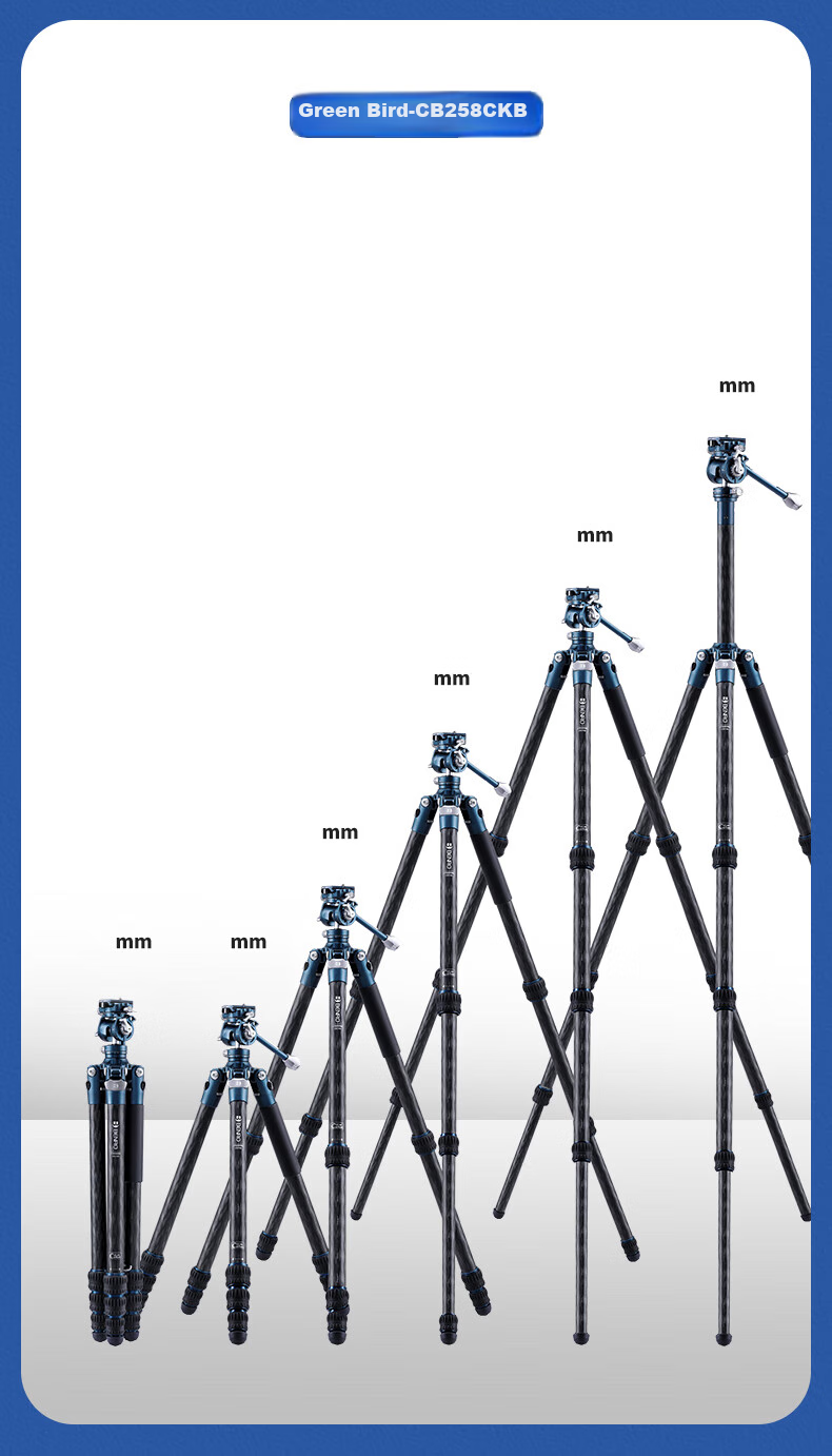 Benro CB259CFK, Professional Photography And Video Live Streaming Dual-Level Tripod with Handle, Hydraulic Head, Mirrorless And DSLR Camera Portable Plate Clamp Flat Tube Carbon Fiber Tripod Kit 14