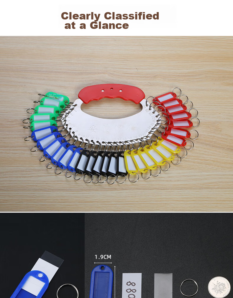 Siyicai Key Ring, Landlord Key Tray Management Number Key Storage Organizer, Multi-Hook Key Holder, Key Tag Label, Key Plate Wristband, Key Board, 11 Digits 9