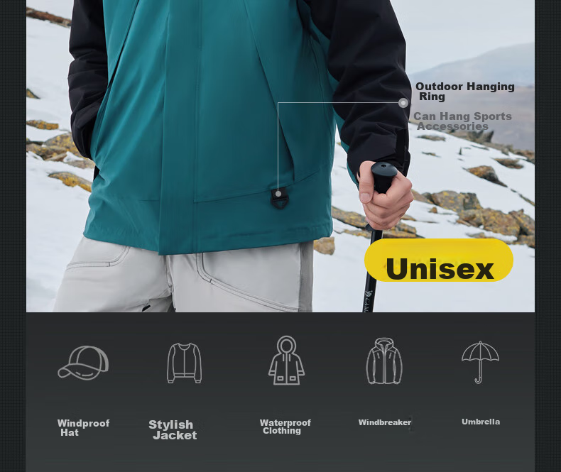 CAMEL Windbreaker Jacket for Men And Women, Trendy Sports Outdoor Rainproof Mountaineering Coat, Autumn And Winter Outerwear M34CAFO730D 36