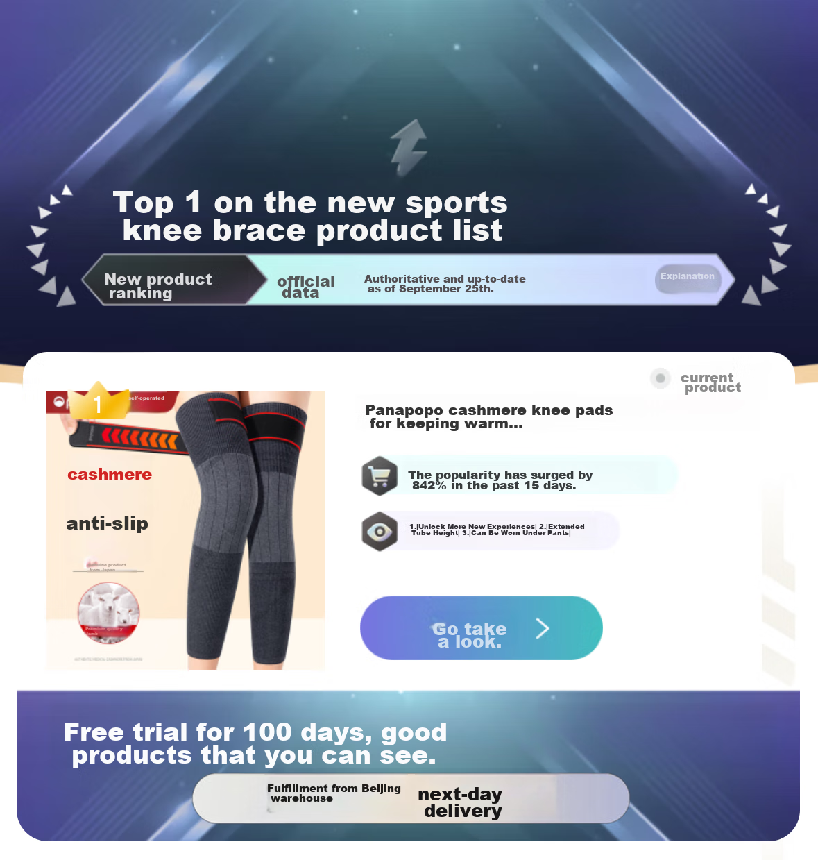 Panapopo Cashmere Knee Pads, Warm for Cold Legs And Arthritis, for Men And Women, Middle-Aged And Elderly, Autumn And Winter Cold Protection, Long Tube Leg Guards 1