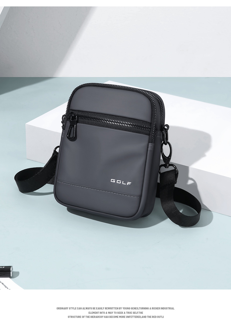 GOLF Shoulder Bag for Men, Casual Large Capacity Crossbody Bag, Multi-Compartment Phone Bag, Water-Resistant Trendy Portable Sports Hanging Bag, Versatile Fashionable Small Backpack 5I796325J Misty Black 24