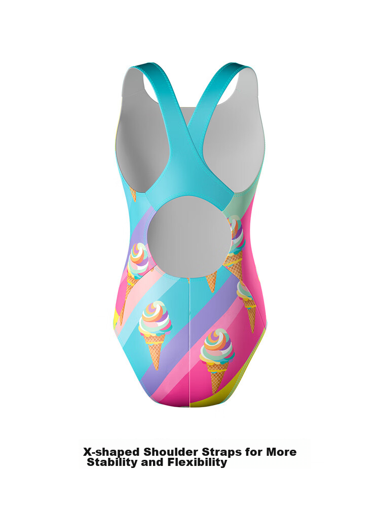 Sulang Girls' Competitive Swimwear Rainbow Sweetheart Training Suit 150 3