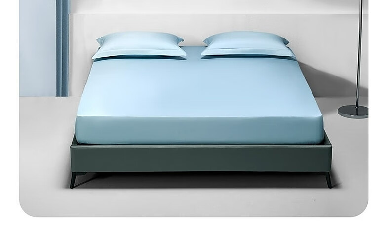 Shuixingjiafang Cotton Bed Sheet, 100% Pure Cotton, 60-Count Long-Staple Cotton, Satin Bedspread, Single Piece Bed Cover, Dust-Proof Mattress Cover, 180x200 32