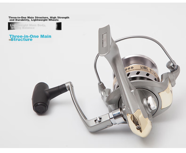 Dijia Fishing Reel, GEAC1000 (Gold), Series, All-Metal Line Cup, Fishing Reel, Spinning Reel, Lure Reel, Fishing Line Reel, Rock Fishing Reel, Long-Distance Casting Reel, Rafting Fishing Reel, Sea Rod Reel, Long-Distance Casting Reel 9