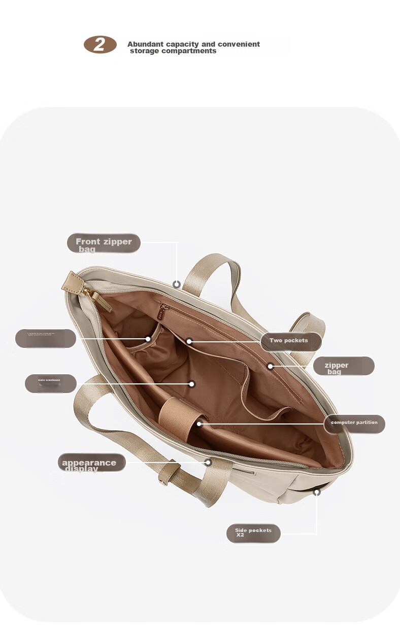 GOLF Shoulder Bag, Women's Handbag, Large Capacity 15-Inch Laptop Tote Bag, High-End Feel, Suitable for School And Commuting, Ladies' Purse 13