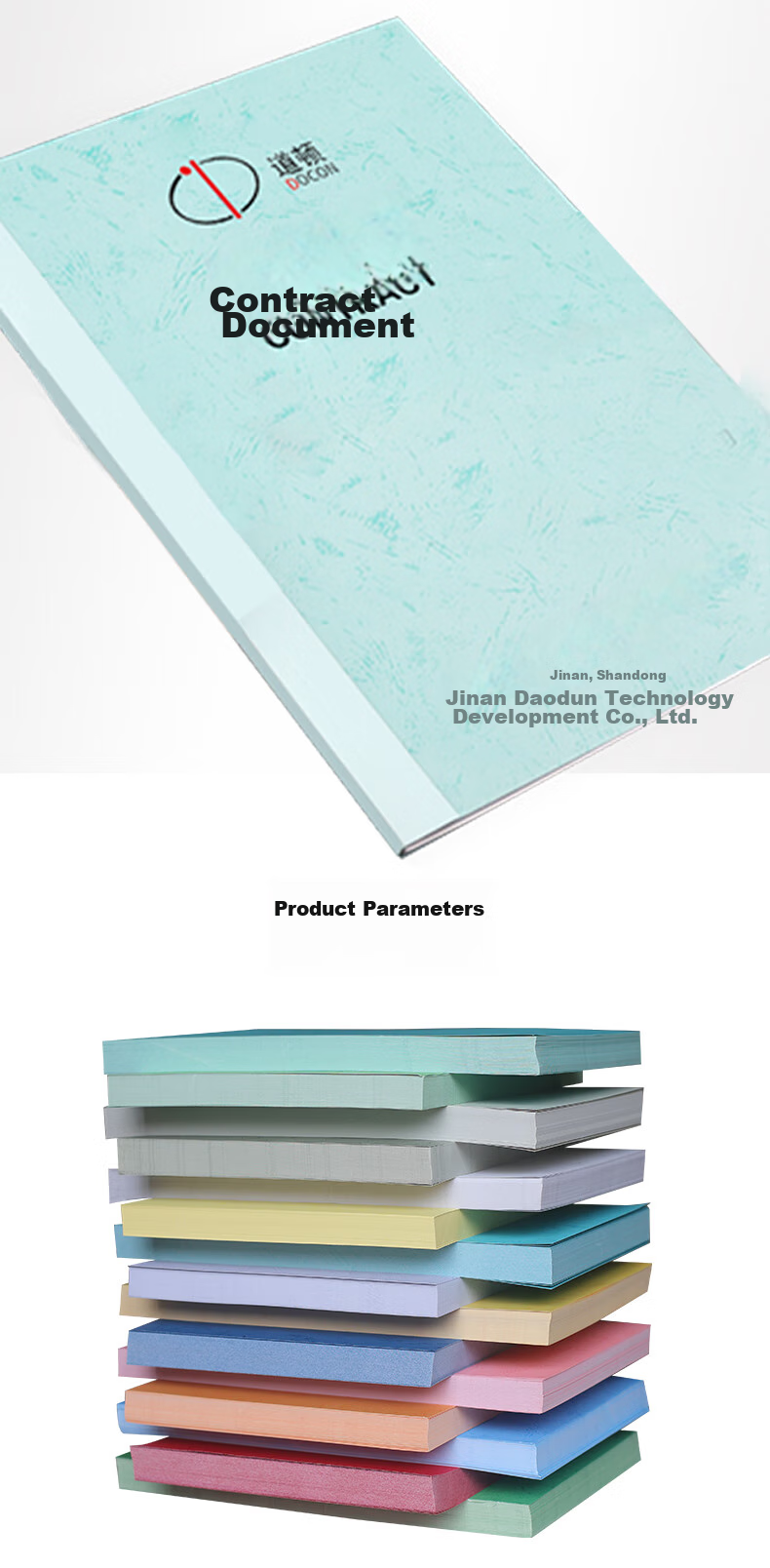 DOCON 180g A3++ Flat Leather Texture Paper, Sky Blue, 100 Sheets Cover Paper, for Glue Binding Machine And Stapler, Imitation Leather Texture Paper for Tender Documents, Cover Paper, Cloud Paper 4