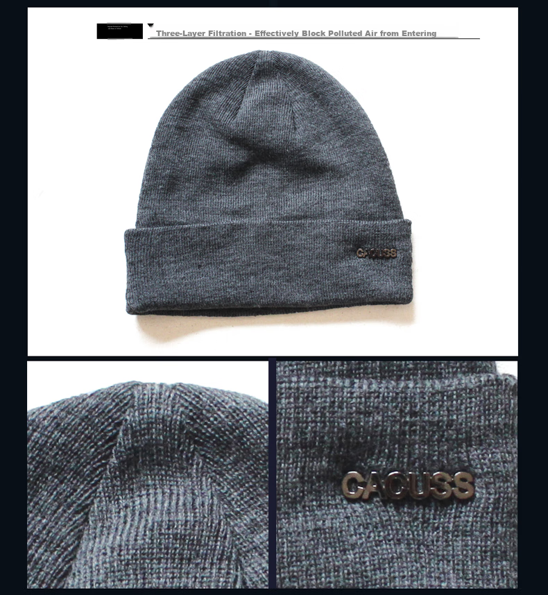 CACUSS Wool Knit Hat for Men, Thick Warm Ear Protection Cap for Autumn And Winter, Large Head Circumference Pullover Knit Hat, Cold Weather Cap 13