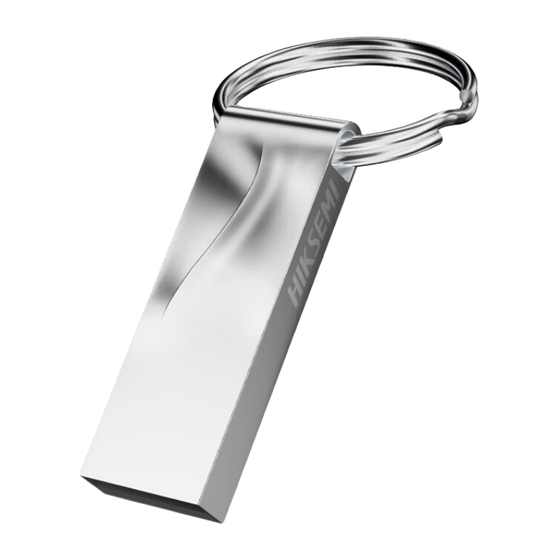HIKVISION 8GB USB2.0 Metal Flash Drive X201 Silver, Dust-Proof Waterproof Portable Ring-Shaped, Computer Car-Mounted Bidding High-Speed USB Drive System Disk