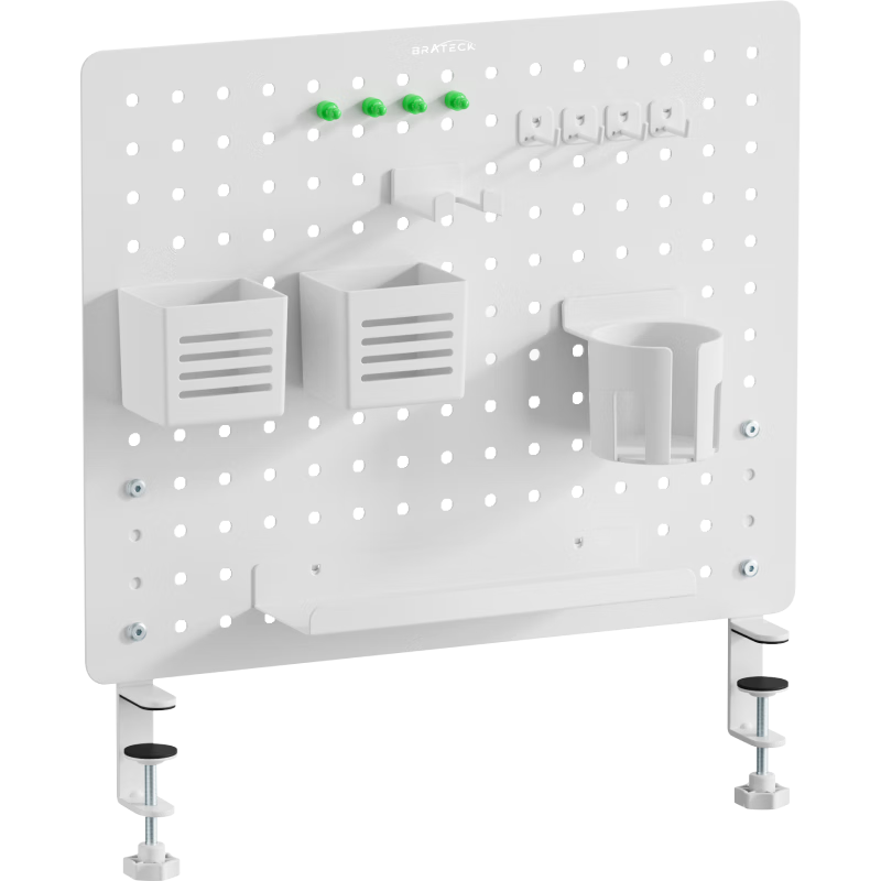 Brateck Beihu Desktop Storage Rack, Pegboard Can Be Wall-Mounted, Home Use without Drilling, Storage Display Shelf, Desktop Clip-On Universal Hanging Board, Office Desk Storage Accessory APK20