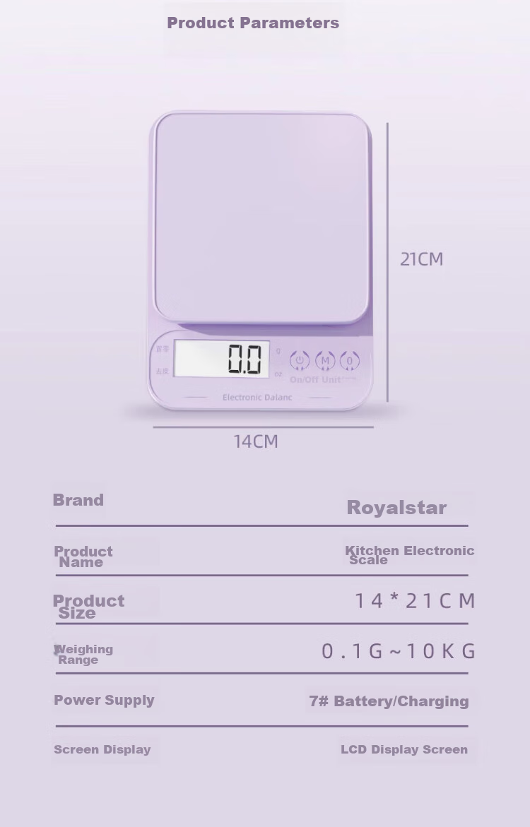 Royalstar Electronic Kitchen Scale, Home Food Scale, Compact Gram Scale, High-Precision Baking Scale, 10kg/0.1g Capacity 14