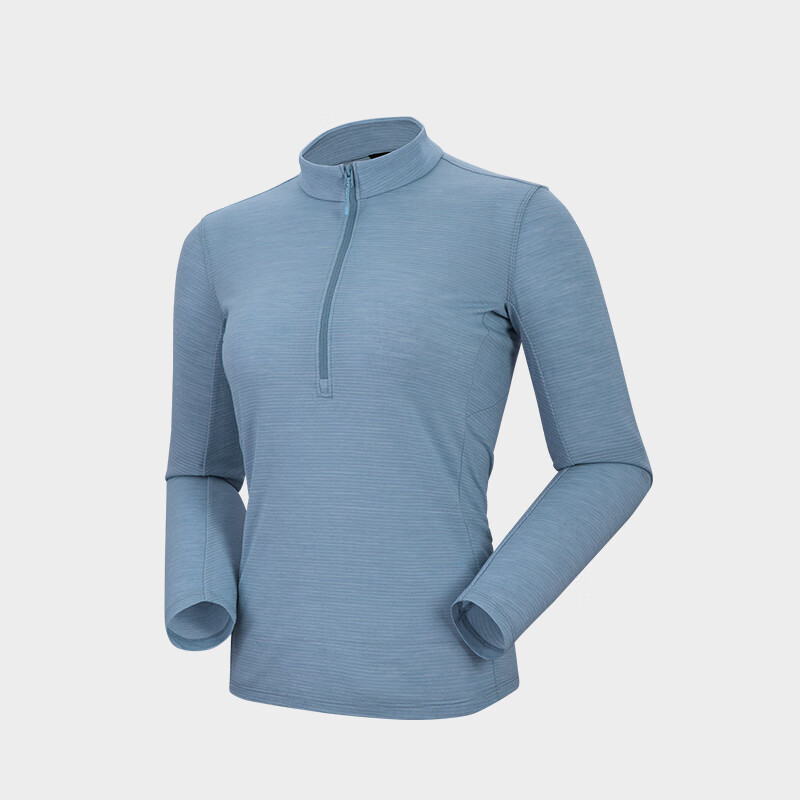KAILAS Merino Wool Outdoor Hiking Warm Breathable Quick-Dry Base Layer Stand Collar Long Sleeve T-Shirt Women’s