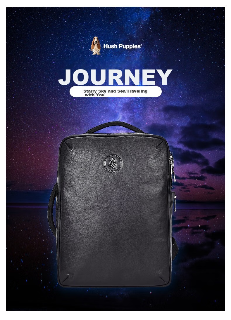 Hush Puppies Men's Backpack, Business Leather Backpack with Large Capacity, 15.6-Inch Laptop Bag for Travel, Gift 1
