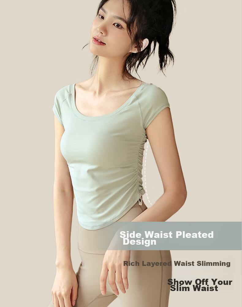 XUEXIMAN Yoga Wear for Women, Summer Lightweight Short-Sleeve Top, Professional Pilates And Running Fitness Sports T-Shirt 6