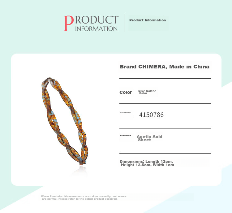 CHIMERA Acetate Hairband with Texture, High-End Hair Clip for Women's Bangs And Ponytail, Hair Accessory, Birthday Gift for Girls 2