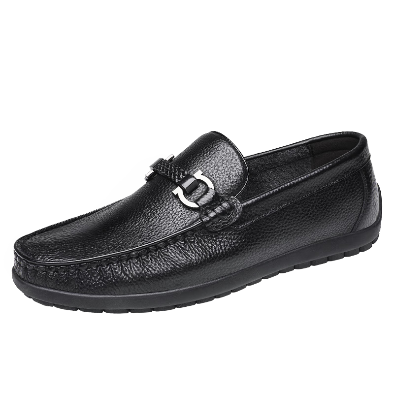 CARTELO Business Classic Loafers Leather Shoes Slip-On Casual Men's Shoes 9061 Black 39