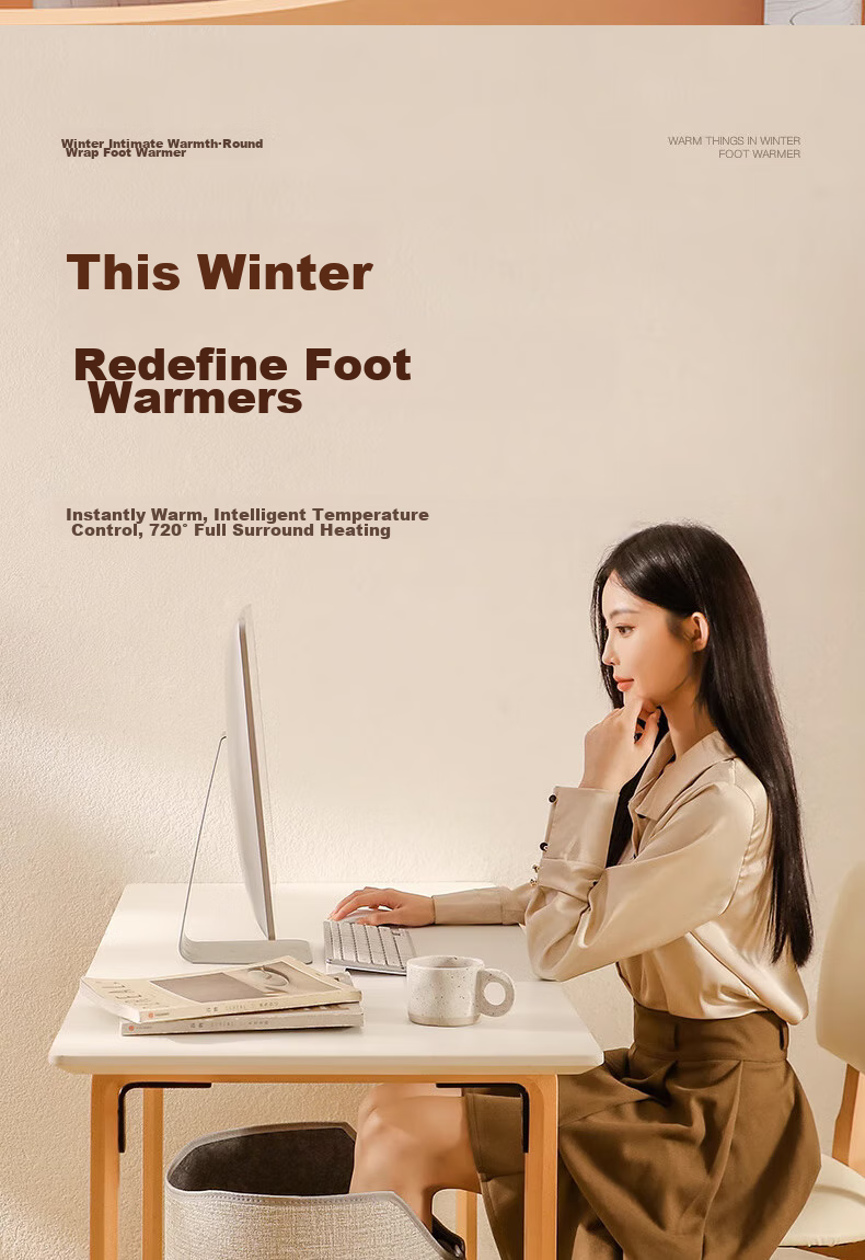 Jiashigao Foot Warmer, Heating Device for Legs And Feet, Graphene Heating, Smart Temperature Control, 3C Certified, Under-Desk Electric Heater, Portable, for Office Use in Winter, Leg Heating 2