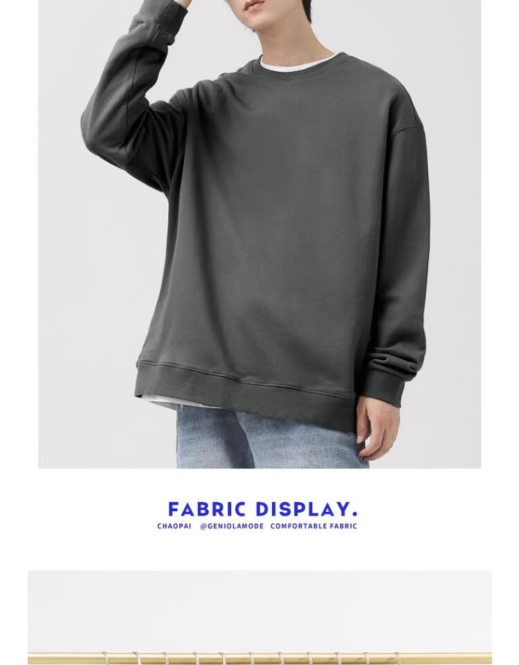 GENIOLAMODE Fleece-Lined Sweatshirt for Men, Winter 2026 New Style Round Neck Thick Warm Base Layer Long-Sleeve T-Shirt Trendy 14