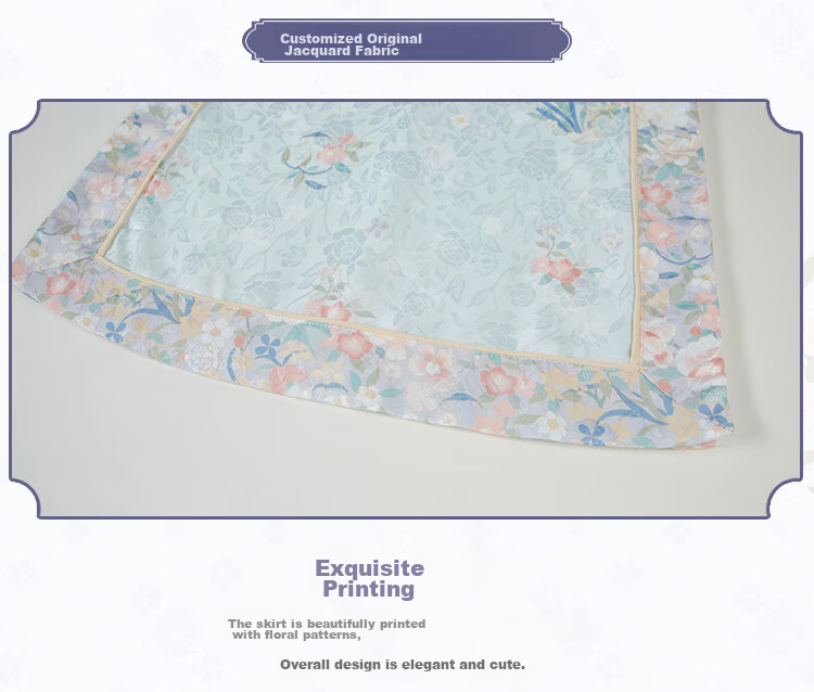 Qibo Girls' Cheongsam, Spring And Autumn Mid-Autumn Festival Children's Kindergarten New Hanfu, Blue-Purple + Neck Scarf, Size 130 8
